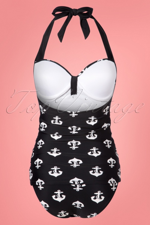 Belsira - Adeline Anchor Swimsuit Années 50 en Noir 8