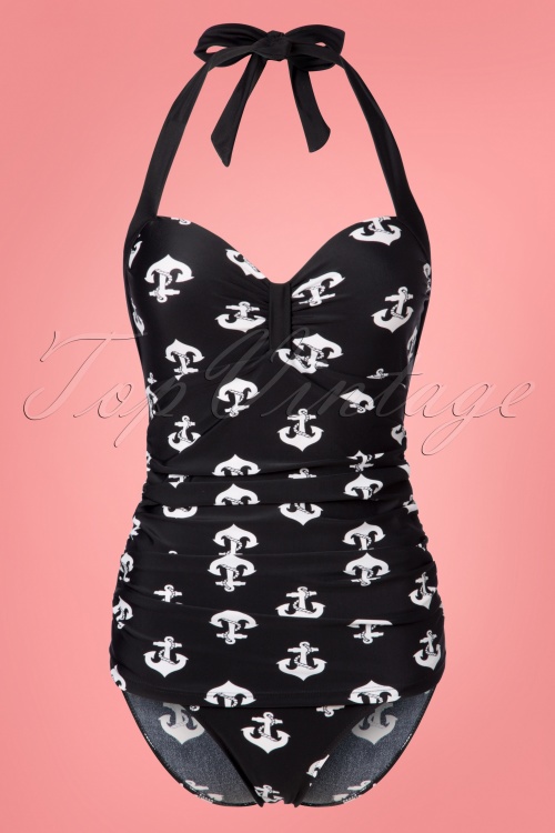 Belsira - Adeline Anchor Swimsuit Années 50 en Noir 5