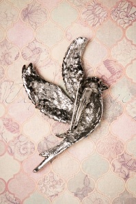 Foxy - Elektrische Kolibri-Haarspangen-Brosche in Silber 3