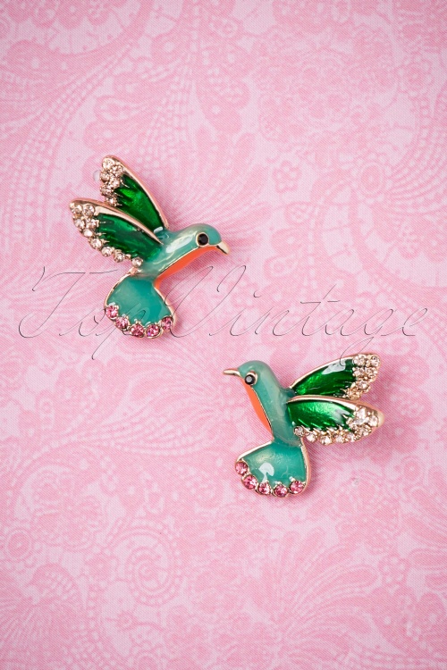 Louche - 50s Kiki Hummingbird Earstuds in Gold