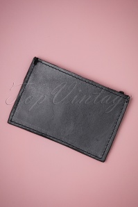 Louche - 50s Naya The Cat Leather Cardholder in Black 2