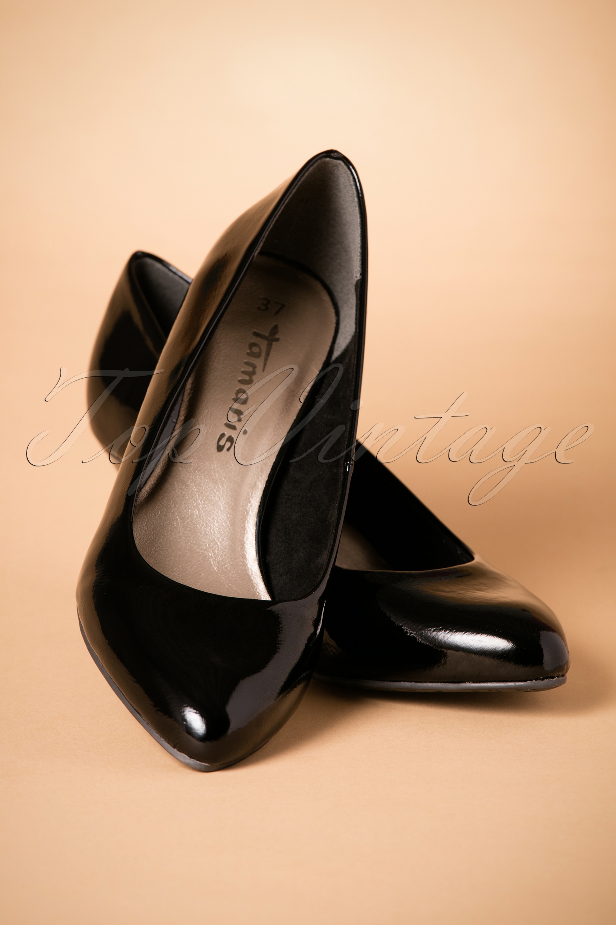 Tamaris - Beverly patentpumps in zwart 2