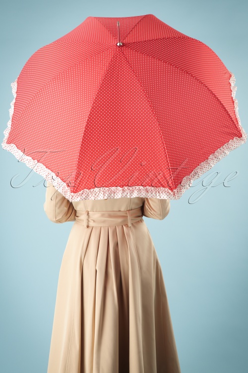 - 50s Eloise Dotted Umbrella in Red 3