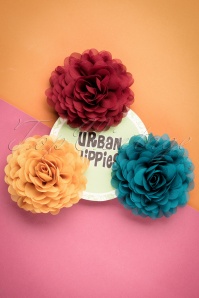 Urban Hippies - Hair Flowers Set  Années 70 en Jaune Miel 3