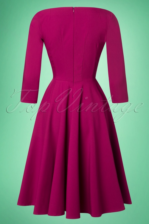 Glamour Bunny - 50s Serena Swing Dress in Berry 7