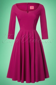 Glamour Bunny - 50s Serena Swing Dress in Berry 4