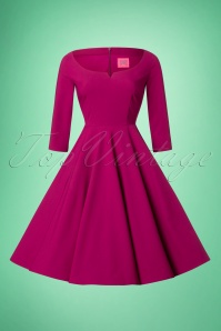 Glamour Bunny - Serena Swing Dress Années 50 en Rose Framboise 5