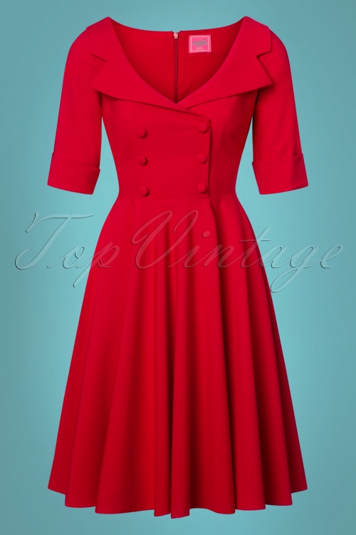 Glamour Bunny - 50s Faith Swing Dress in Red 3