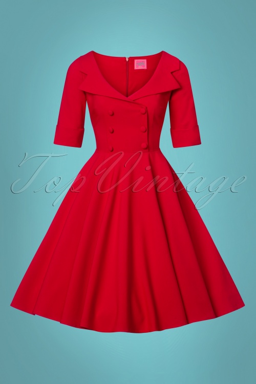 Glamour Bunny - 50s Faith Swing Dress in Red 4