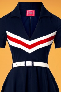 Glamour Bunny - 60s June Swing Dress in Navy 5