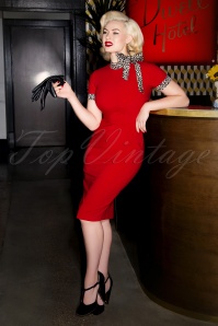 Glamour Bunny - 50s Lucy Pencil Dress in Red 3