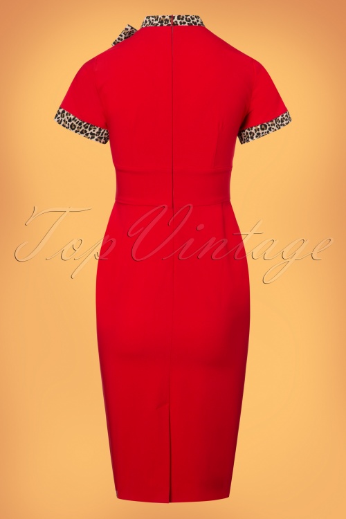 Glamour Bunny - 50s Lucy Pencil Dress in Red 7