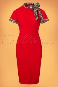 Glamour Bunny - 50s Lucy Pencil Dress in Red 4