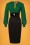 Glamour Bunny - 60s Margot Pencil Dress in Green and Black 3