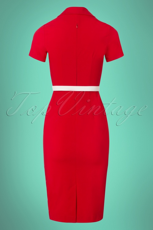 Glamour Bunny - 60s June Pencil Dress in Red 5