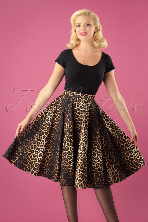 Bunny - 50s Panthera Swing Skirt in Leopard