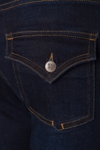 Queen Kerosin - Bootcut jeans in donkerblauwe wassing 3