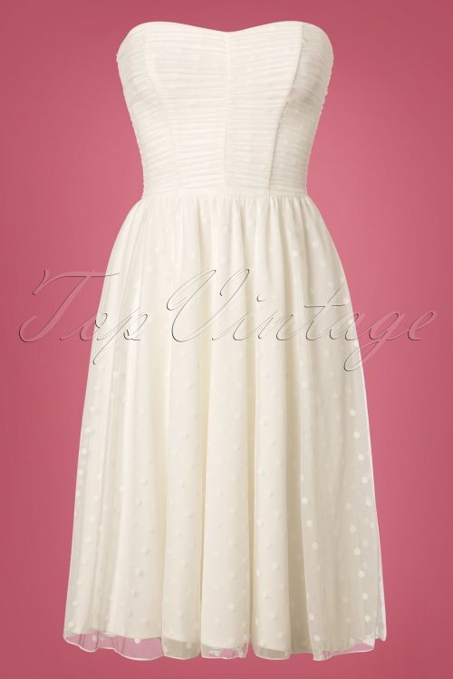 Steady Clothing - 50s Winnie Special Occasion Strapless Gown in Off White 2