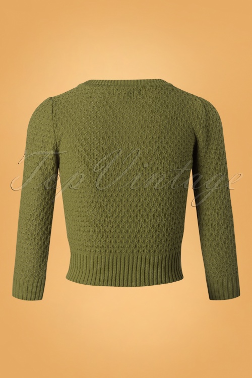 Mak Sweater - Jennie vest in olijfgroen 2