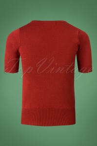 Mak Sweater - Debbie Short Sleeve Sweater Années 50 en Rouille 3