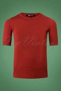 Mak Sweater - Debbie Short Sleeve Sweater Années 50 en Rouille 2