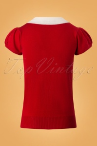 Mak Sweater - 60s Kristen Polo Sweater in Red and Ivory 2