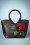 La Parisienne - Red Rose Handbag Années 50 en Noir in Black