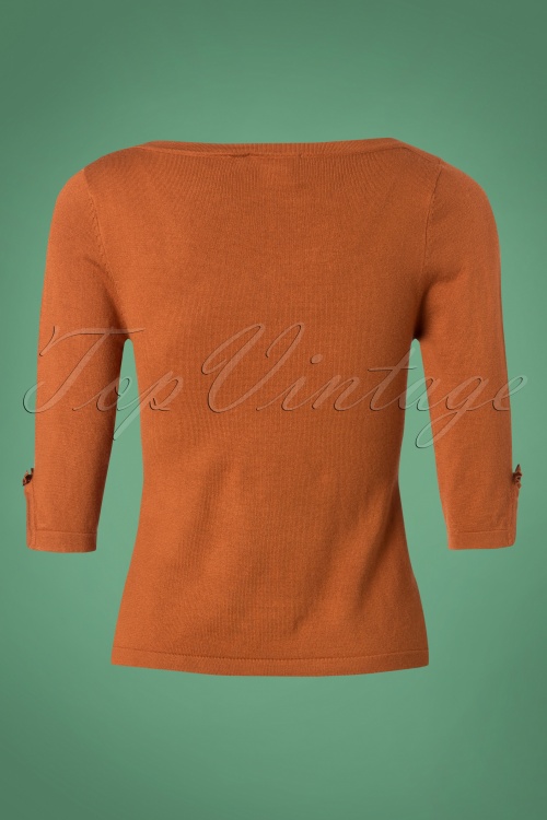 Banned Retro - Addicted Sweater Années 50 en Brun  3