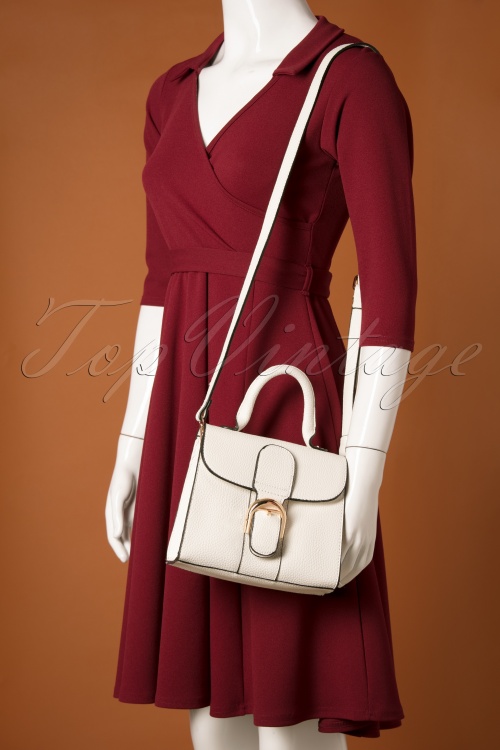 La Parisienne - 50s Ultimate Sophistication Handbag in White 7