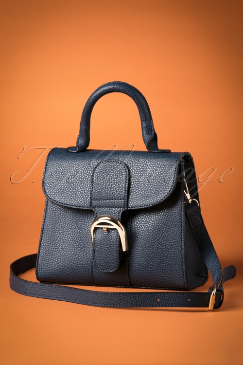 La Parisienne - Ultimate Sophistication Handbag Années 50 en Bleu Marine