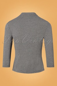 Banned Retro - 50s Emily Peek a Boo Top in Grey 4
