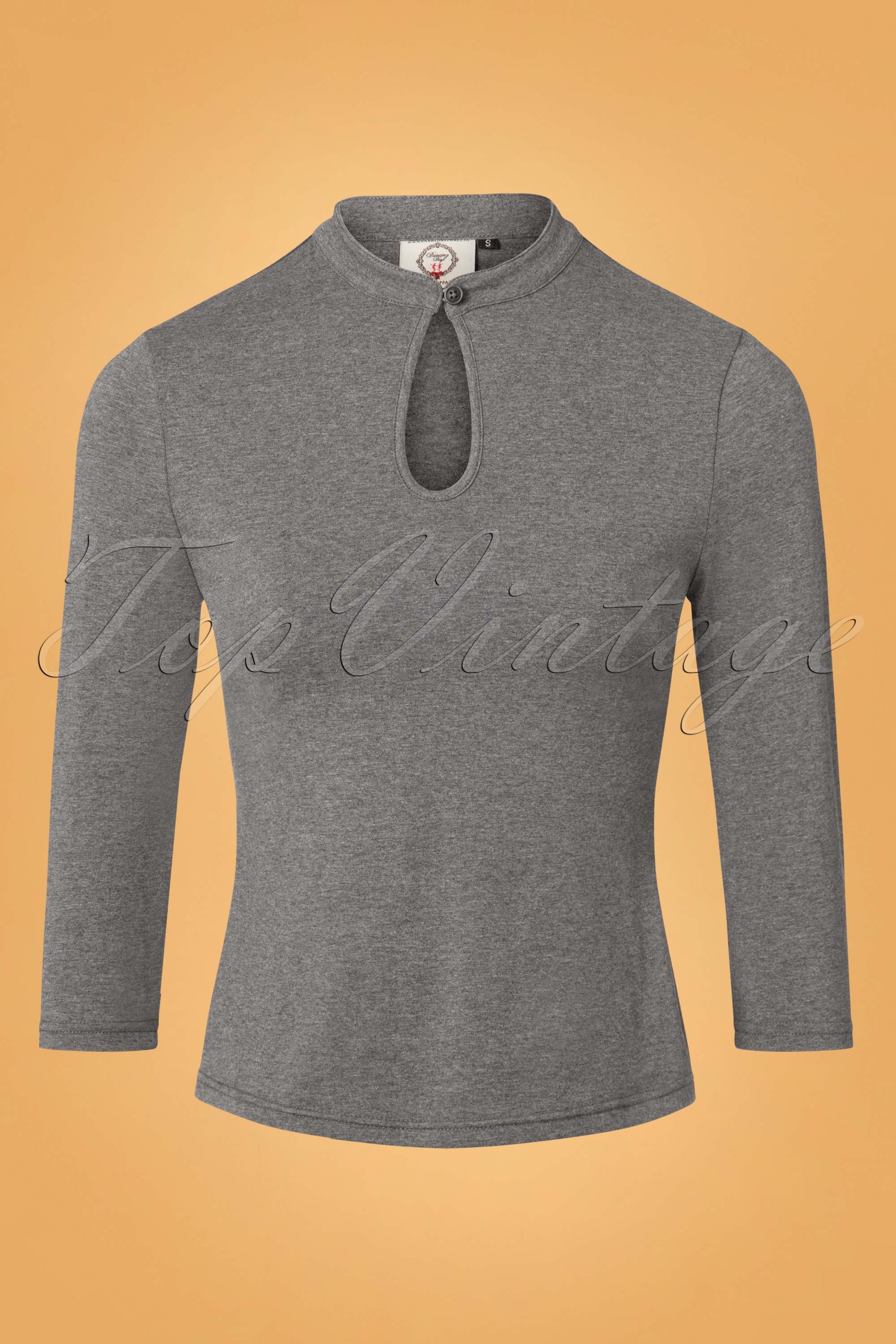 Banned Retro - Emily Peek a Boo Top in grijs 2