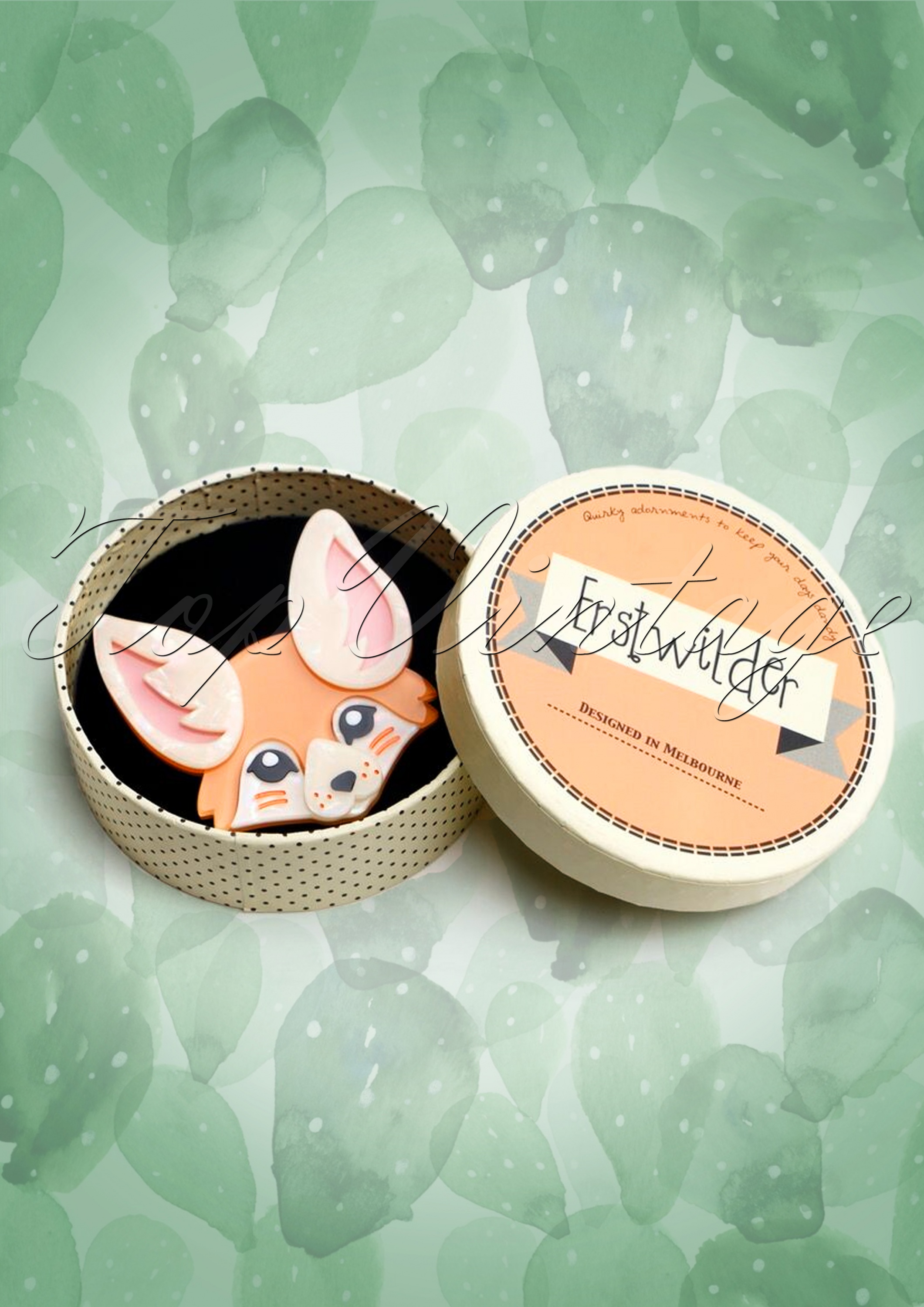 Erstwilder - TopVintage exclusief ~ Finnicky Fennec Fox broche 2