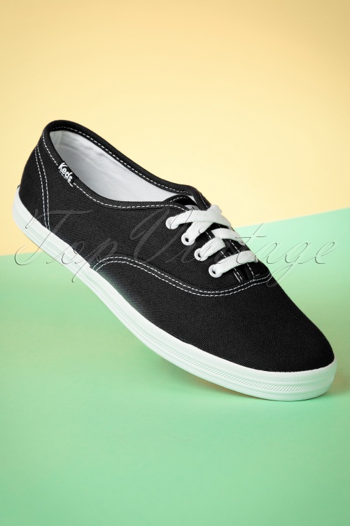 Keds - 50s Champion Core Text Sneakers in Black 3