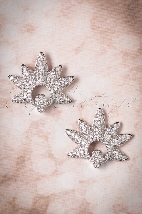 Collectif Clothing - 50s Frances Starburst Earstuds in Silver