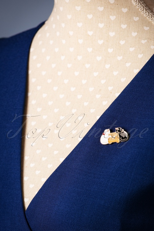 Collectif Clothing - May The Best Cat Win Pin Années 50 en Doré 2