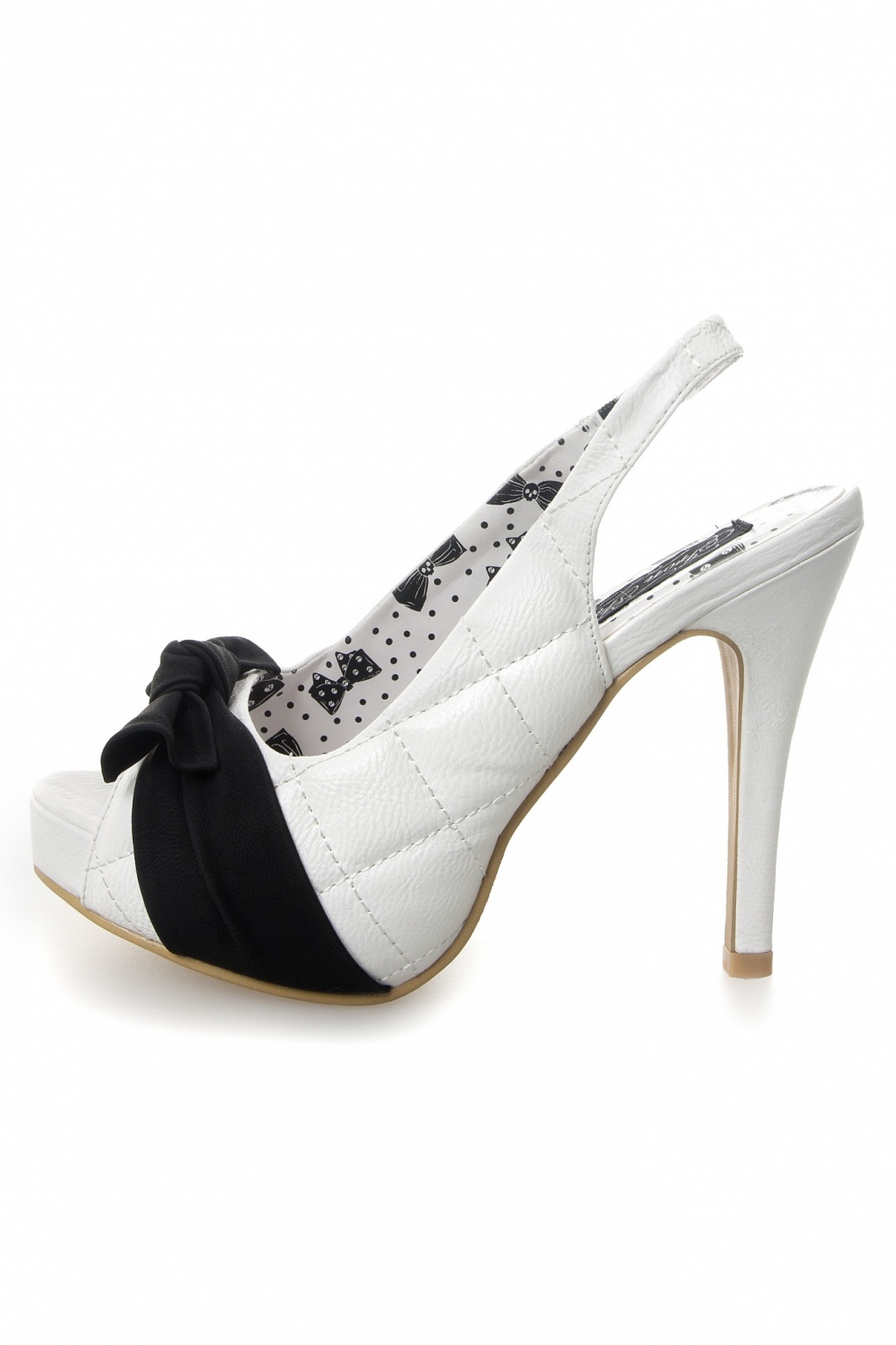 Bowed Over Platform pumps white black