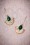 Lovely 20s Crystal Fan Drop Earrings in Gold and Green