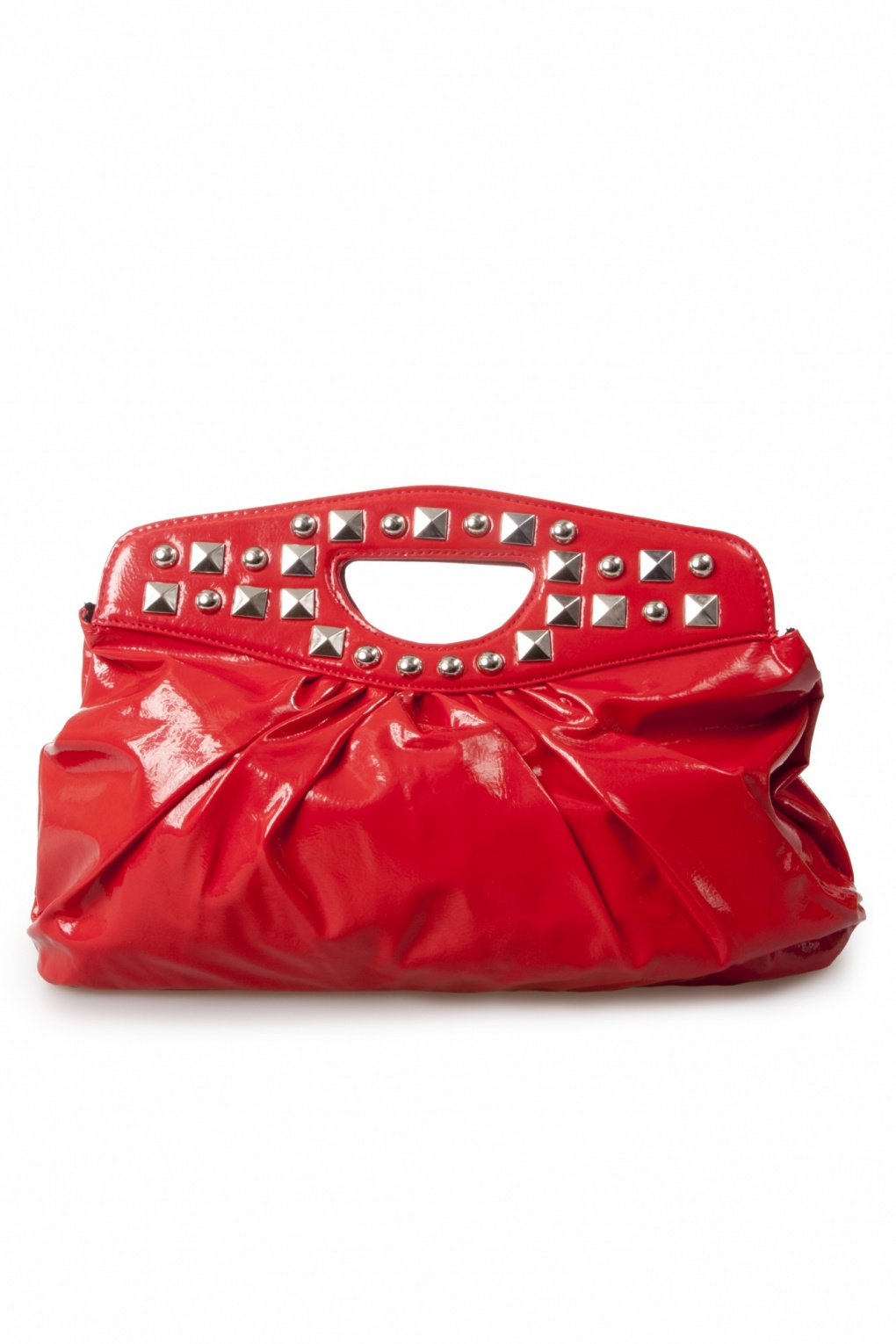 red studded clutch