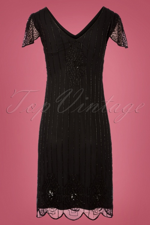 GatsbyLady - 20s Downton Abbey Flapper Dress in Black 6