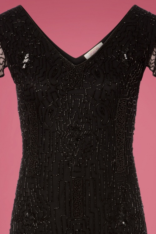 GatsbyLady - Downton Abbey Flapper-jurk in zwart 4