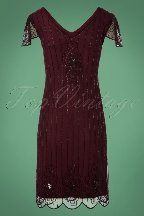 GatsbyLady - Downton Abbey Flapper-jurk in pruim 7