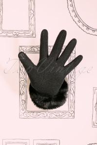 Amici - 50s Fergi Wool Gloves in Black  3