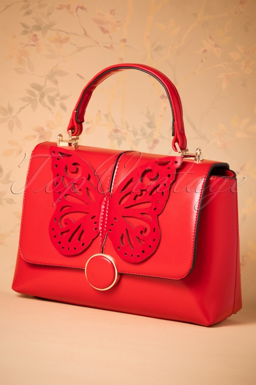 Banned Retro - 60s Papilio Handbag in Red 2