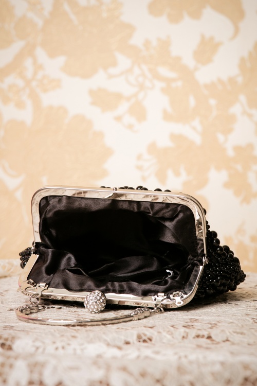Banned Retro - Eleanor Handtasche mit Perlen in Schwarz 3