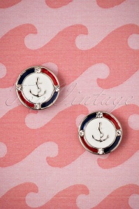 ZaZoo - 50s Round Anchor Earstuds in Silver