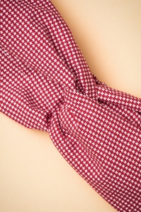 Unique Vintage - 50s Gingham Hair Scarf in Red 2