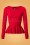 Collectif Clothing -  Jenni Peplum Jumper Années 50 en Rouge