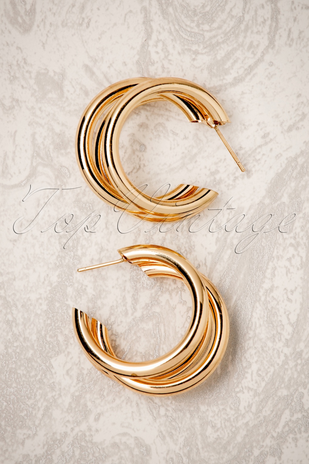 70s Sierra Hoop Earrings in Gold