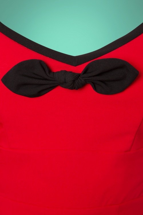 Glamour Bunny - Karen Bleistiftkleid mit Ärmeln in Rot 6